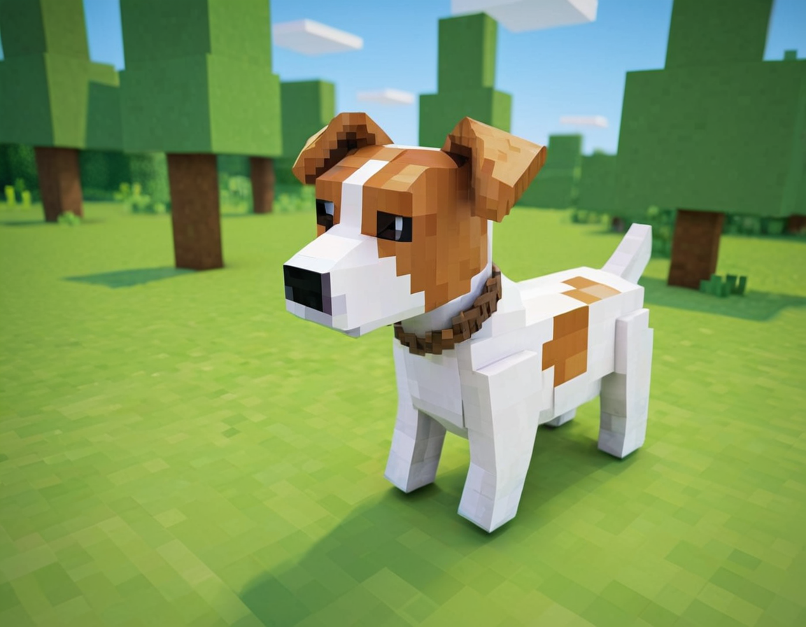 Minecraft-Inspired Custom Pet Portrait - Pixel Perfect Digital Artwork
