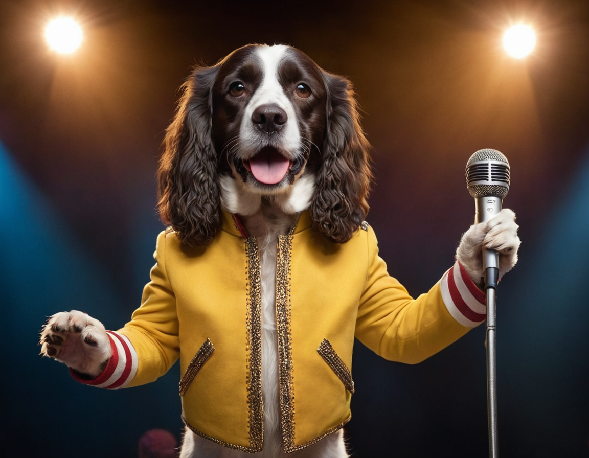 Freddie Mercury-Inspired Custom Pet Portrait - Legendary Digital Artwork