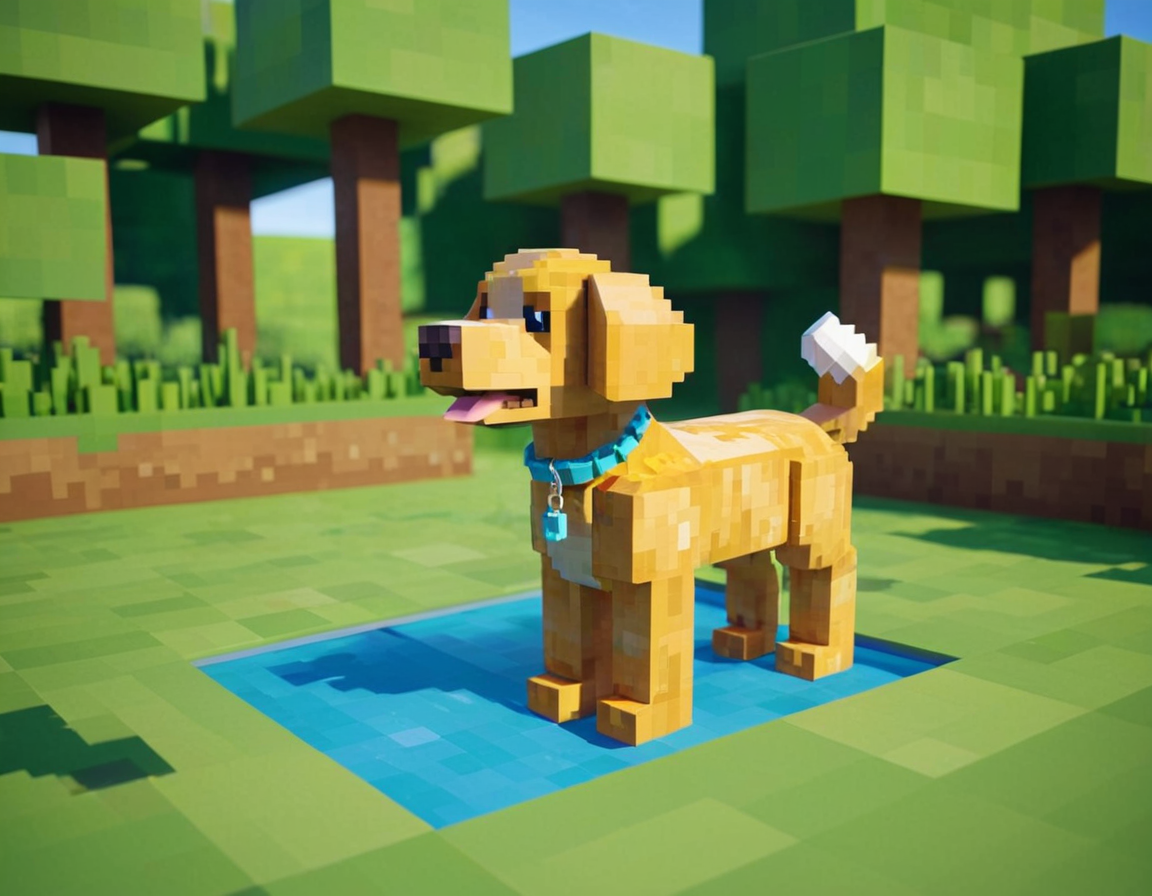 Minecraft-Inspired Custom Pet Portrait - Pixel Perfect Digital Artwork