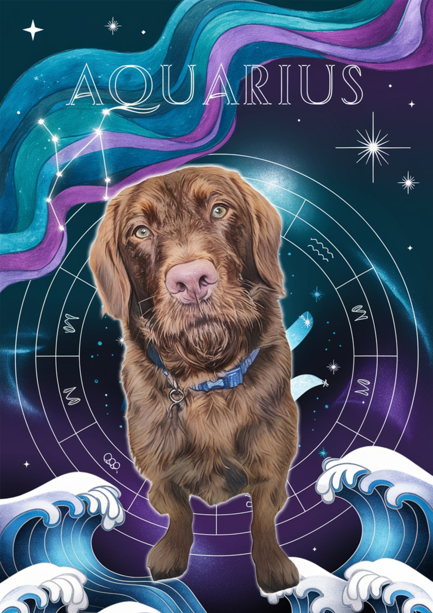 Custom Zodiac-Themed Pet Portrait – £7