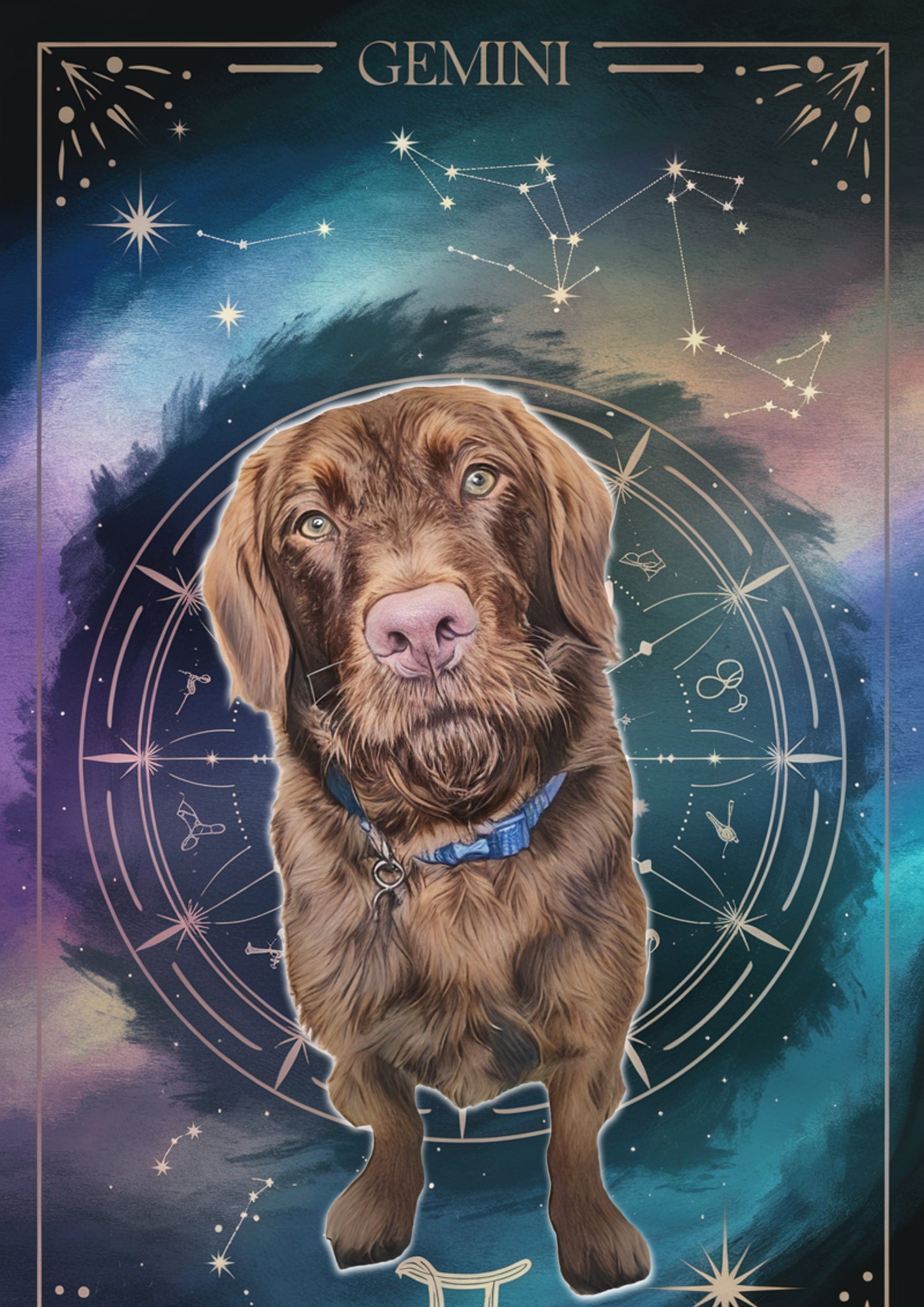 Custom Zodiac-Themed Pet Portrait – £7
