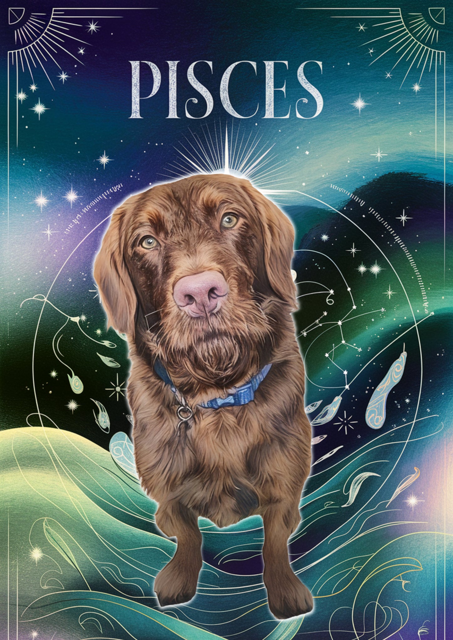 Custom Zodiac-Themed Pet Portrait – £7