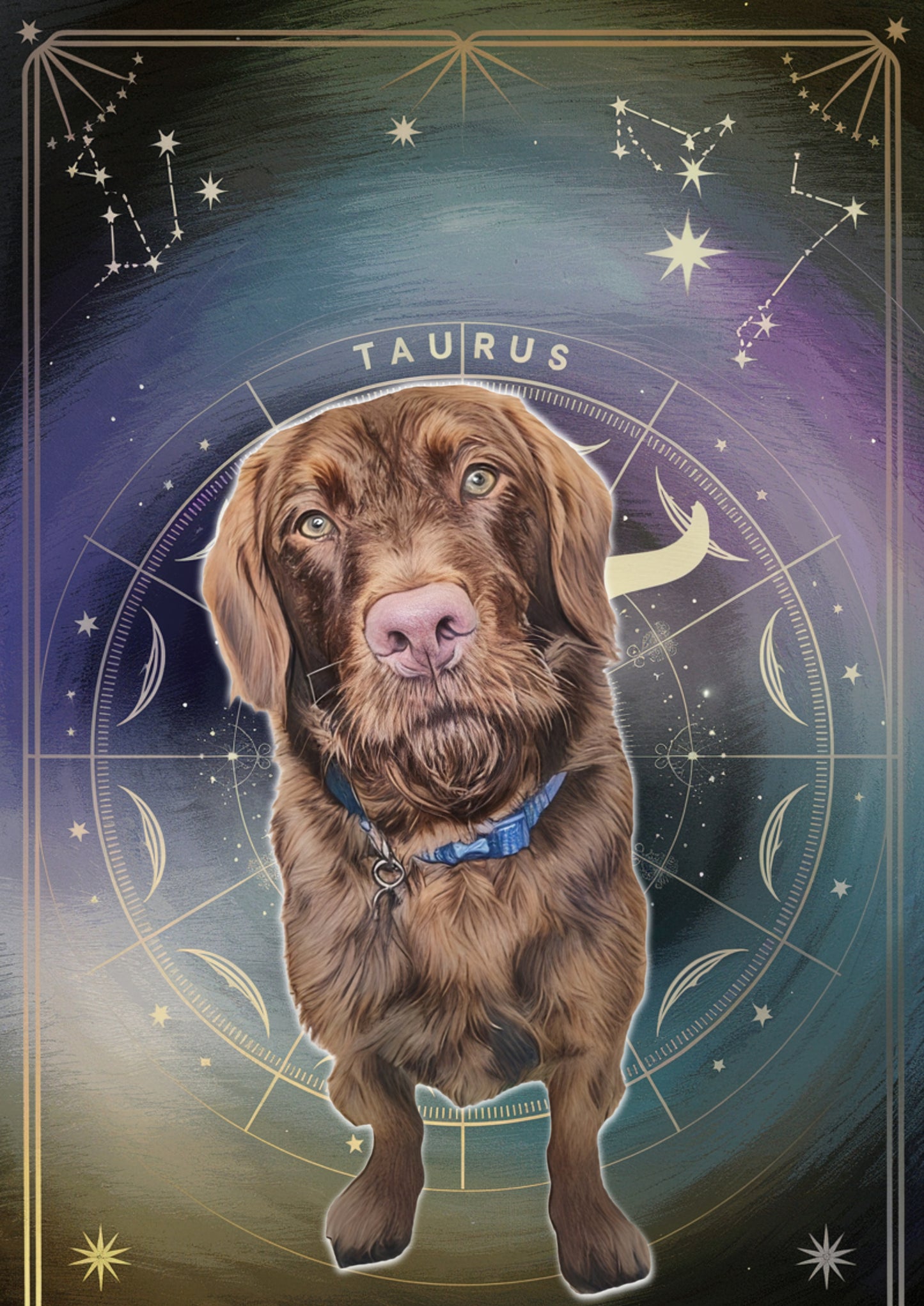 Custom Zodiac-Themed Pet Portrait – £7