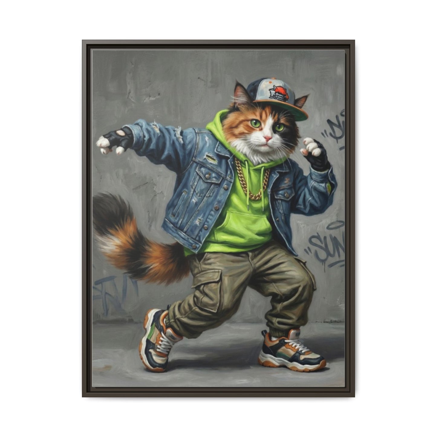 Dancing Cat Canvas Art