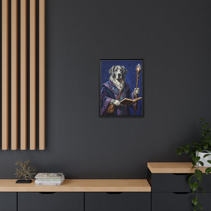 Wizard Dog Framed Canvas Print Mystic Canine Art