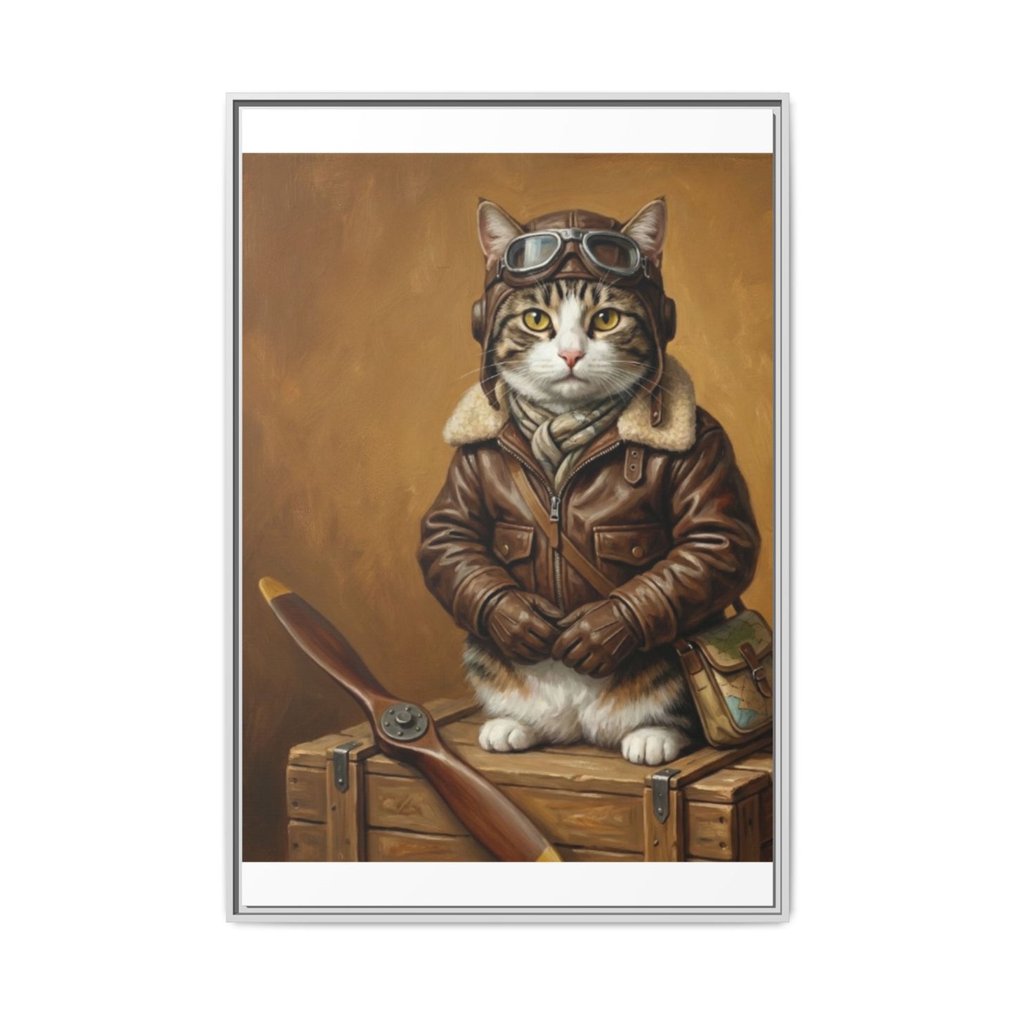 Pilot Cat Canvas Art
