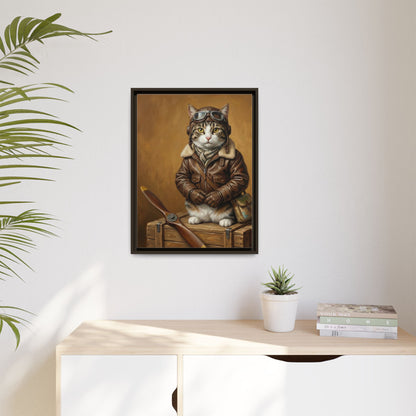 Pilot Cat Canvas Art