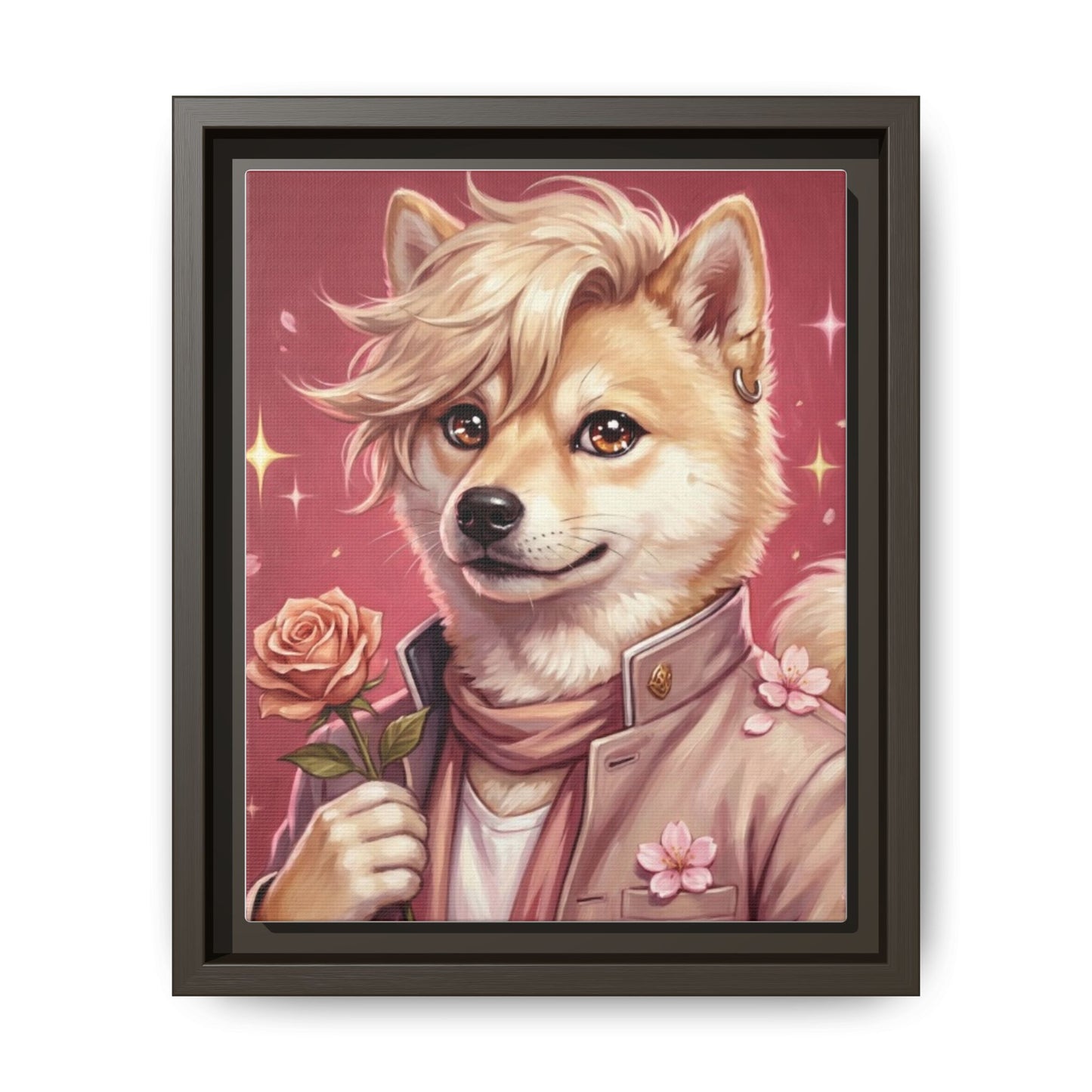 Romantic Shiba Portrait Art Print