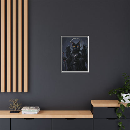 Gothic Black Cat with Halo & Chalice