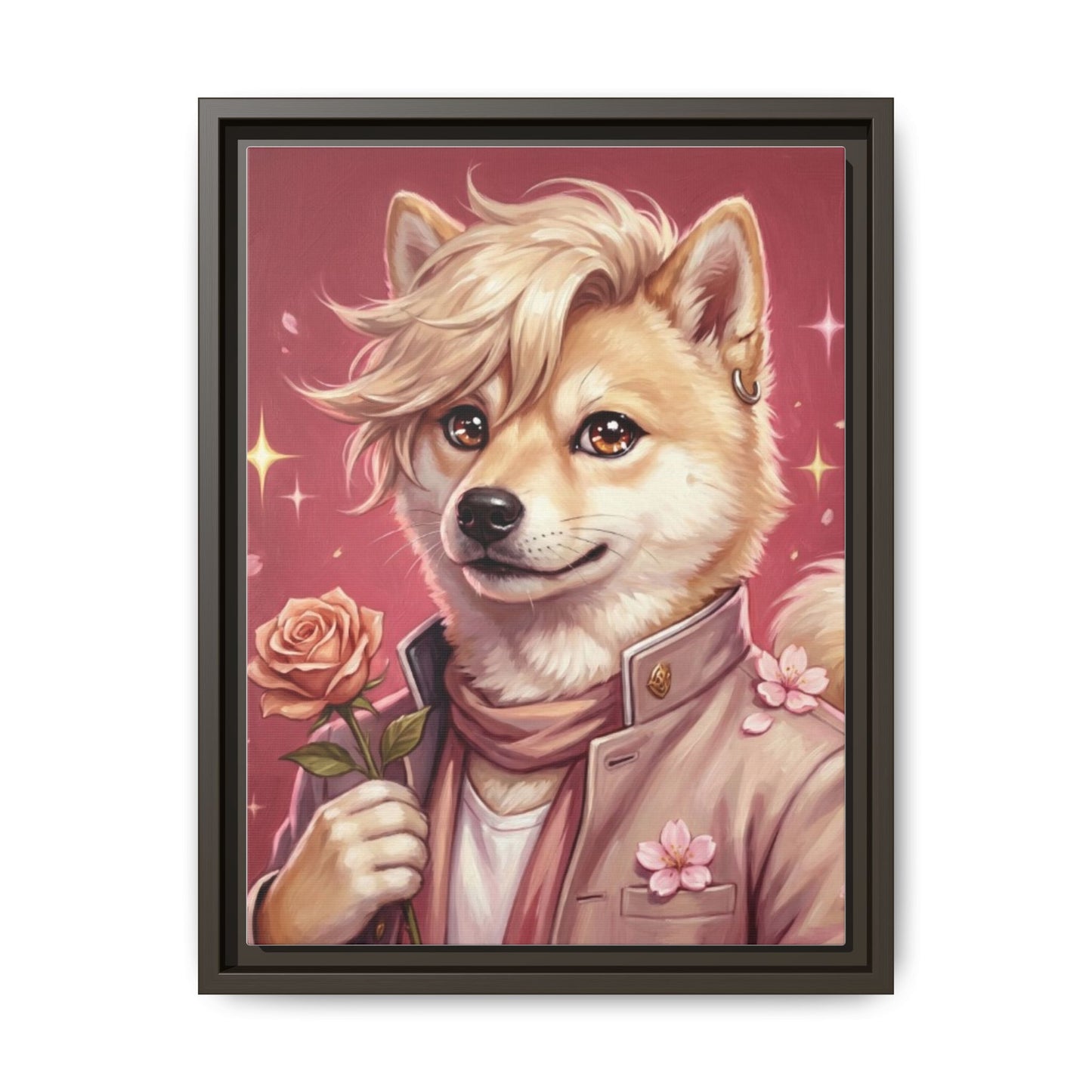Romantic Shiba Portrait Art Print