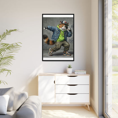 Dancing Cat Canvas Art
