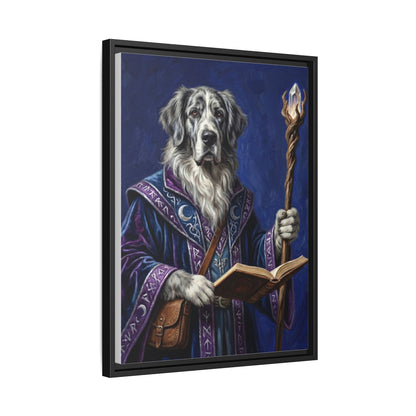 Wizard Dog Framed Canvas Print Mystic Canine Art