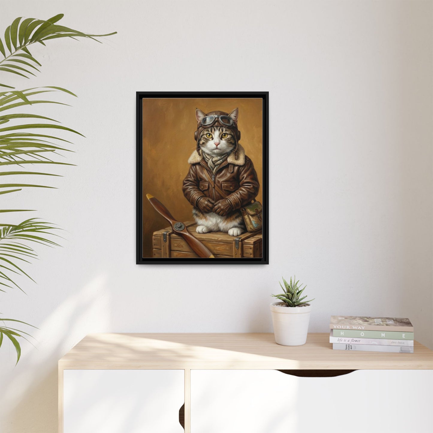 Pilot Cat Canvas Art