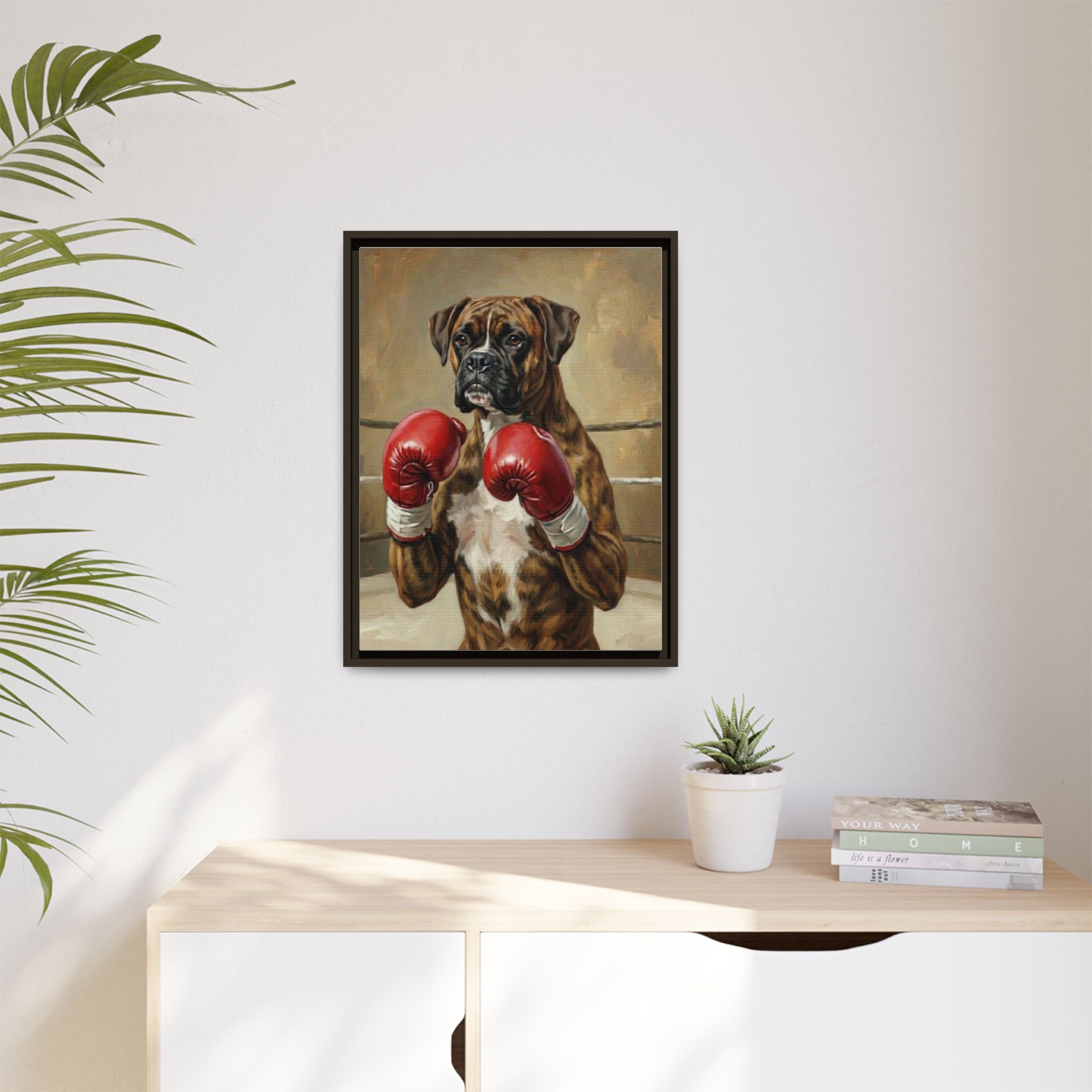 Boxer Dog Canvas Print — Framed Matte Wall Art