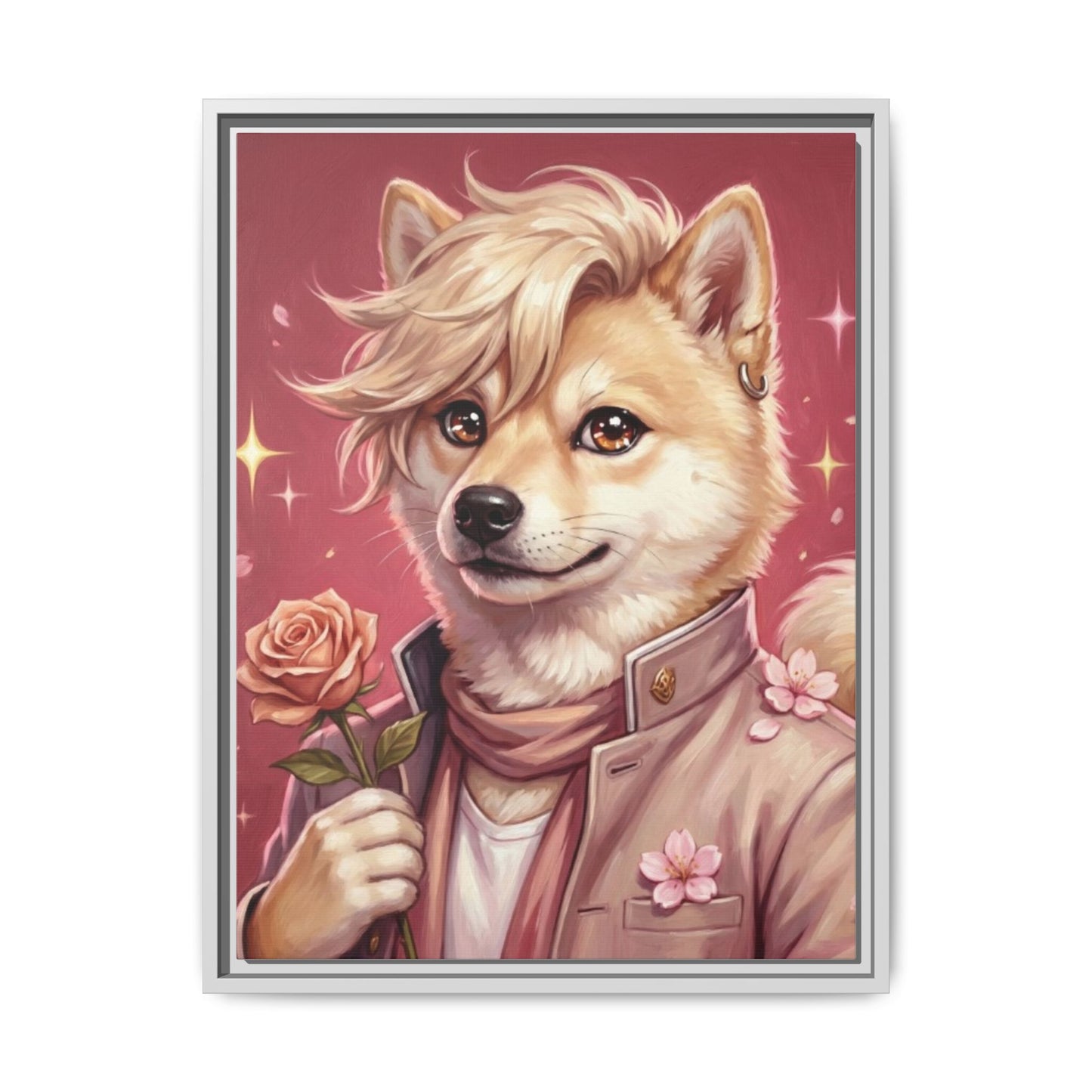 Romantic Shiba Portrait Art Print