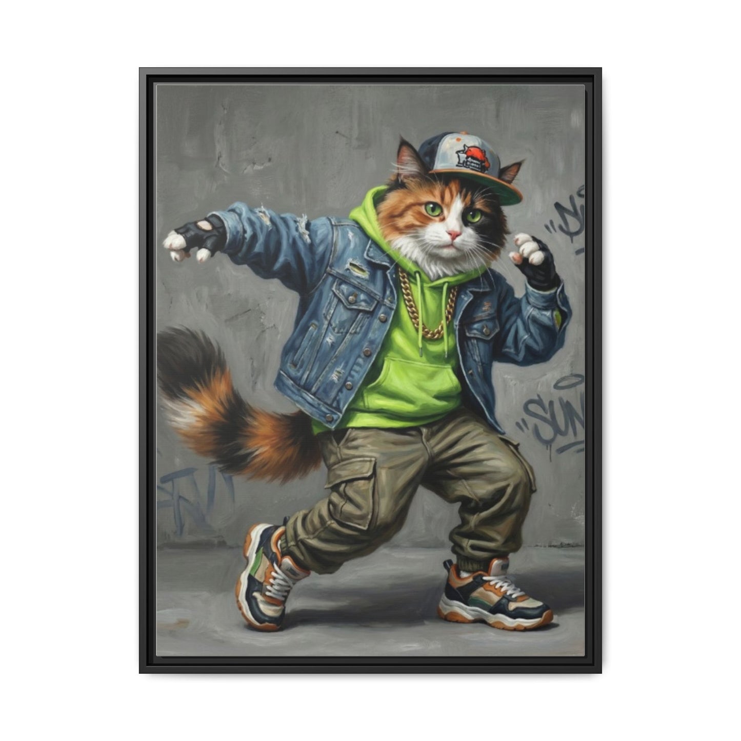Dancing Cat Canvas Art