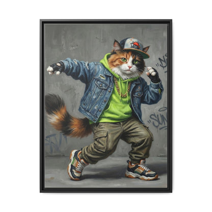 Dancing Cat Canvas Art