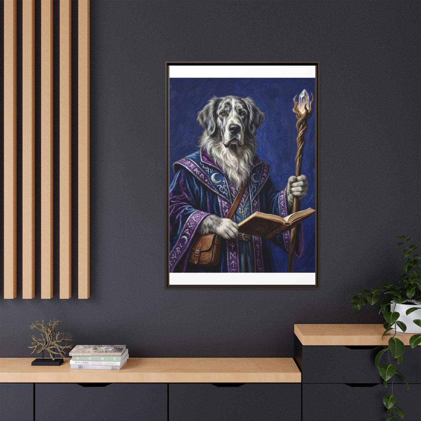 Wizard Dog Framed Canvas Print Mystic Canine Art
