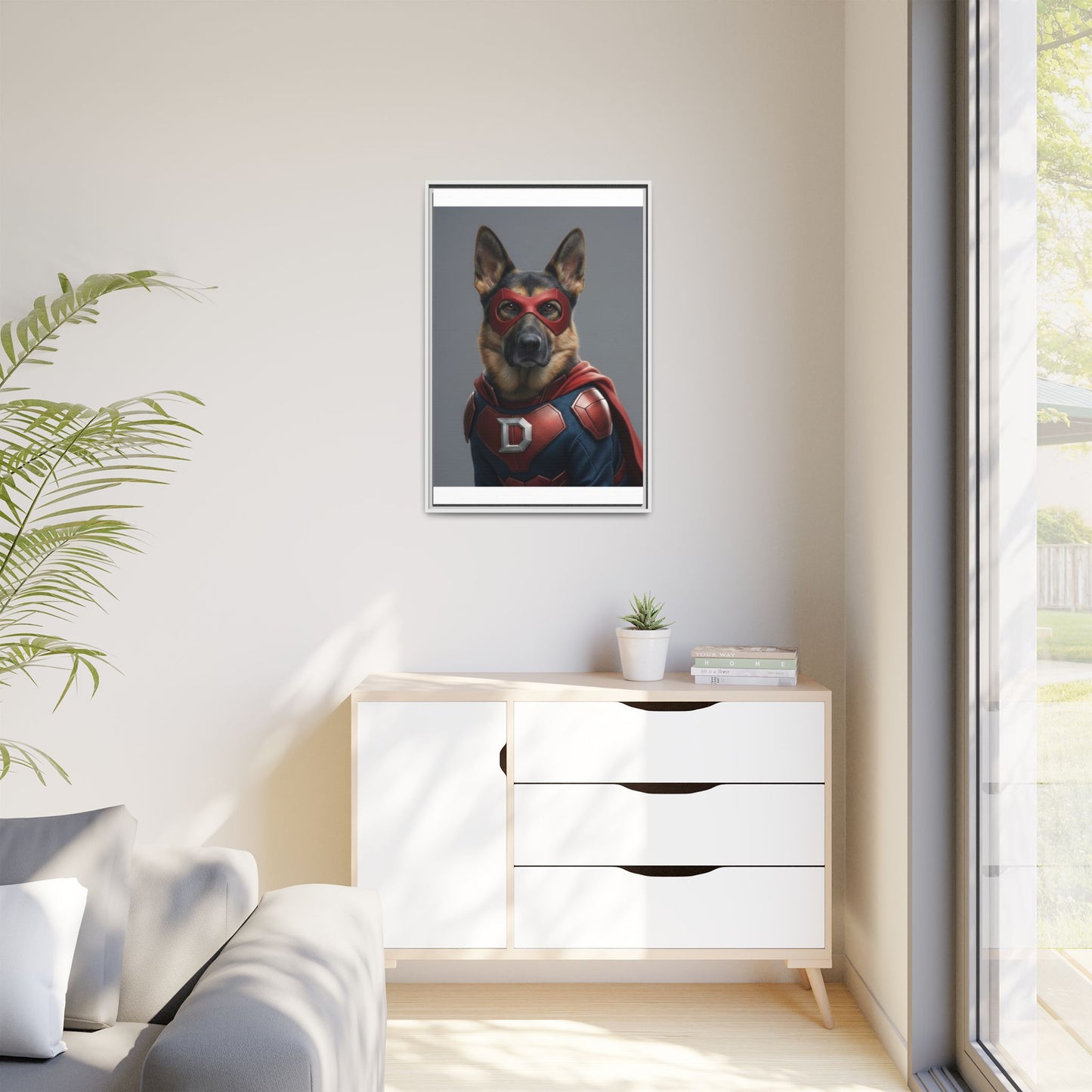 Superhero German Shepherd Dog Art Print
