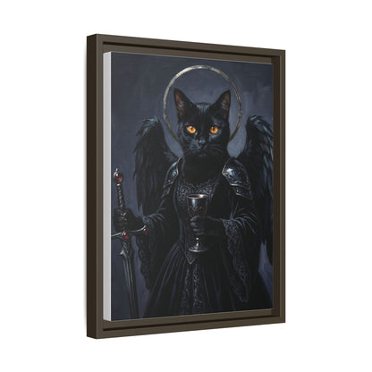 Gothic Black Cat with Halo & Chalice