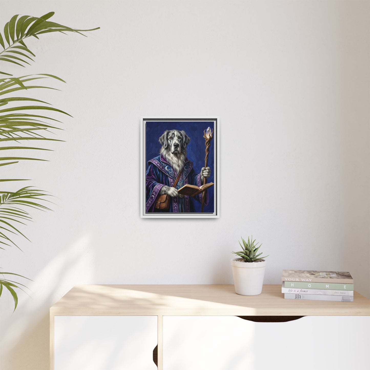 Wizard Dog Framed Canvas Print Mystic Canine Art