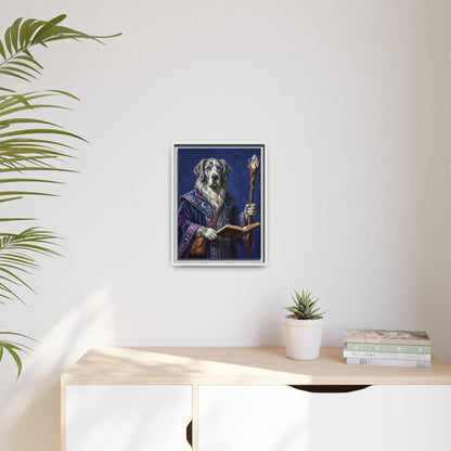Wizard Dog Framed Canvas Print Mystic Canine Art