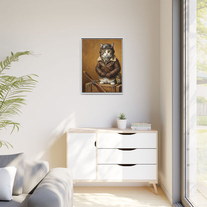 Pilot Cat Canvas Art