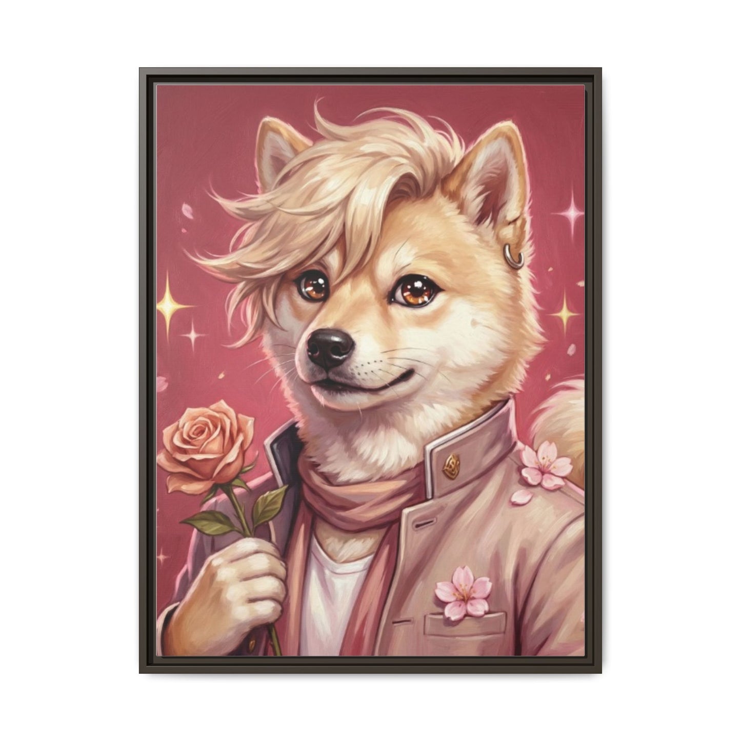 Romantic Shiba Portrait Art Print