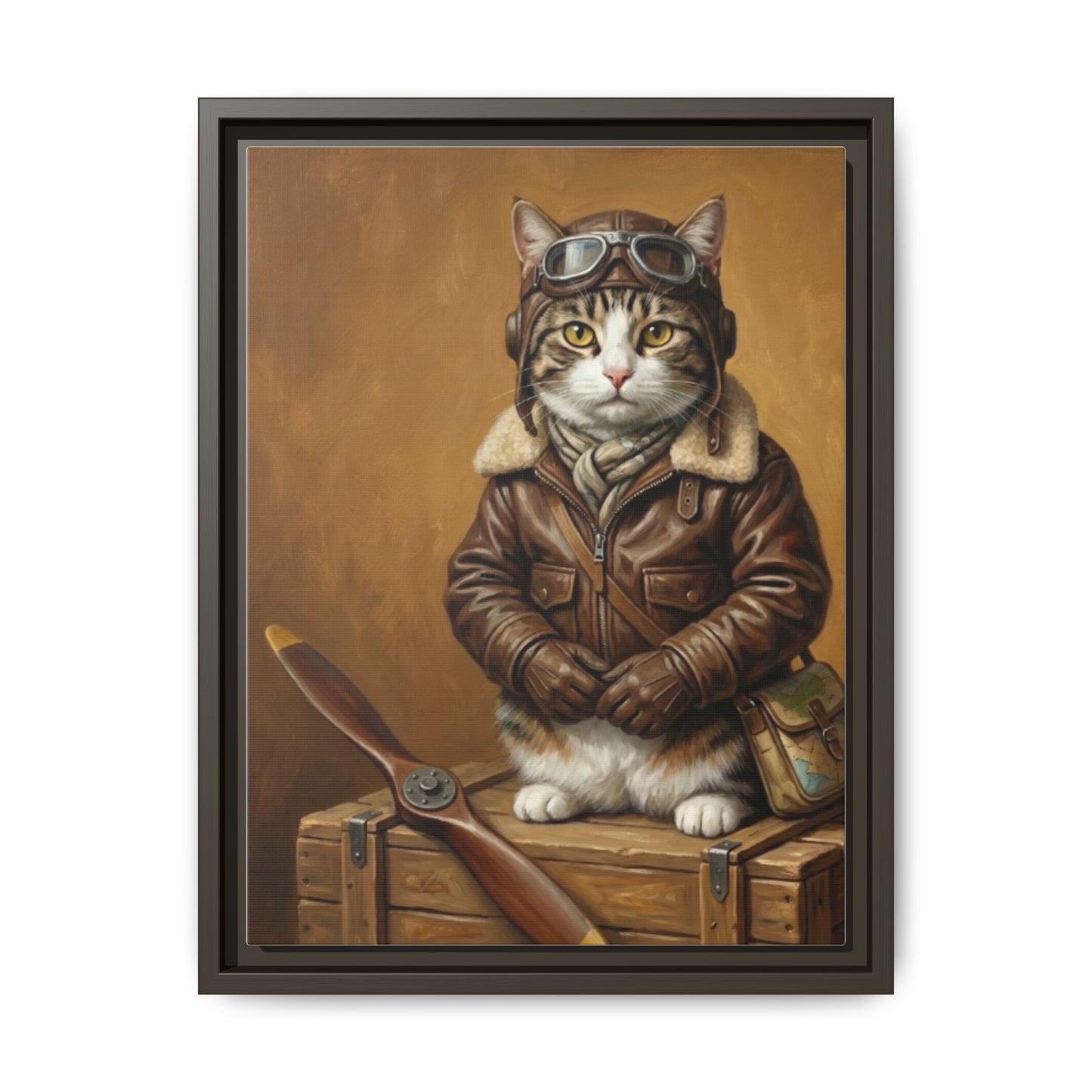 Pilot Cat Canvas Art
