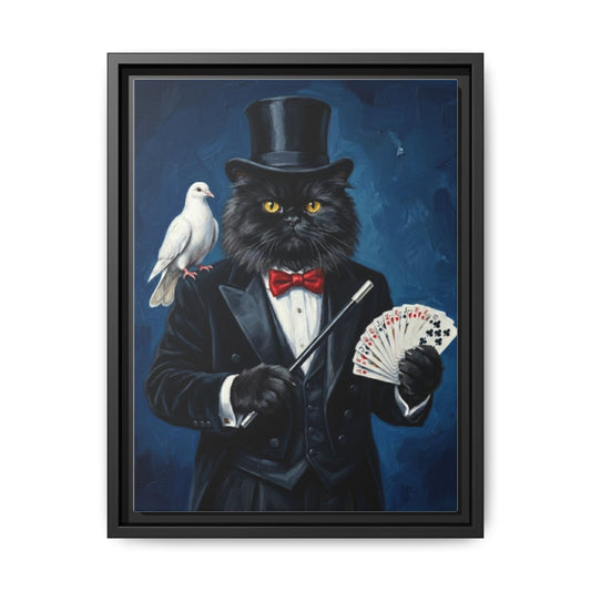 Dapper Black Cat Magician Wall Art