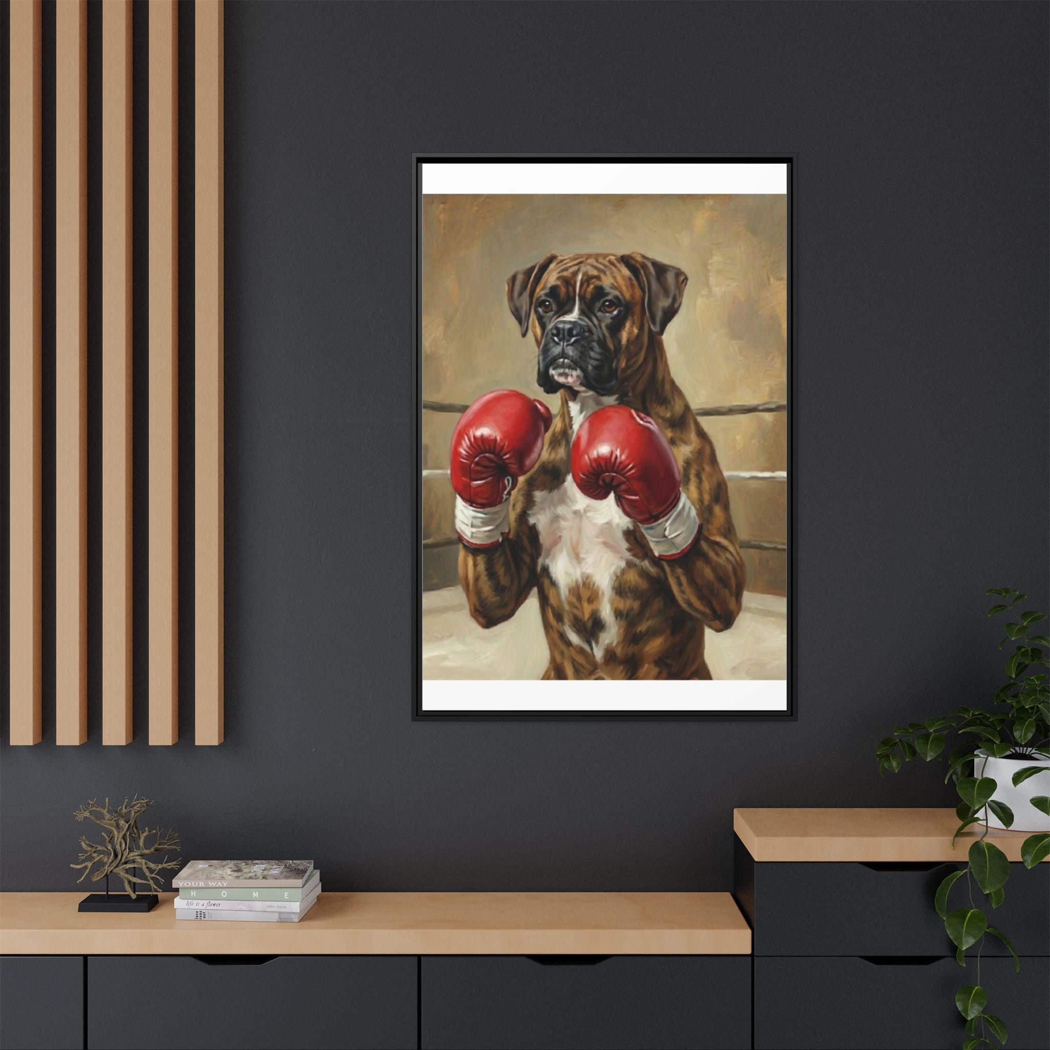 Boxer Dog Canvas Print — Framed Matte Wall Art