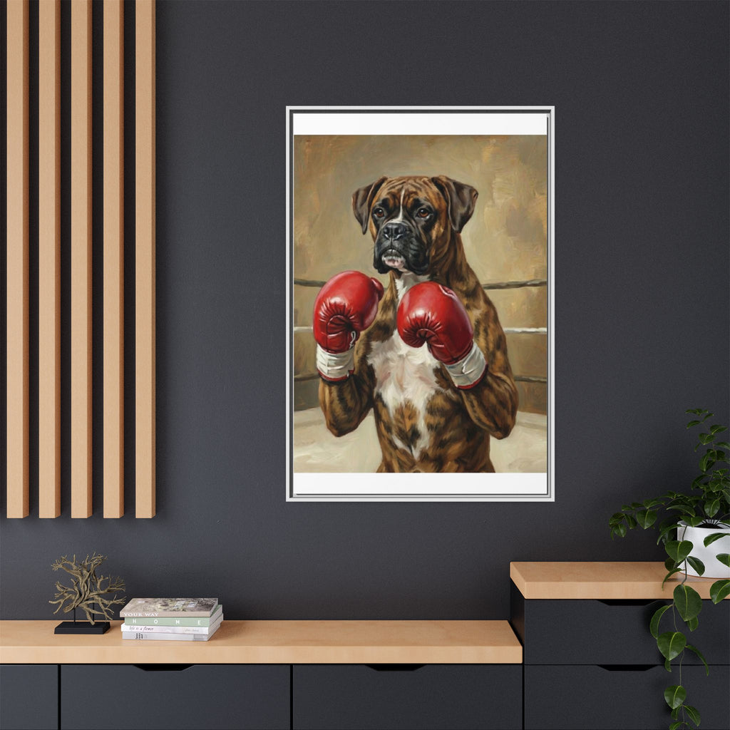 Boxer Dog Canvas Print — Framed Matte Wall Art