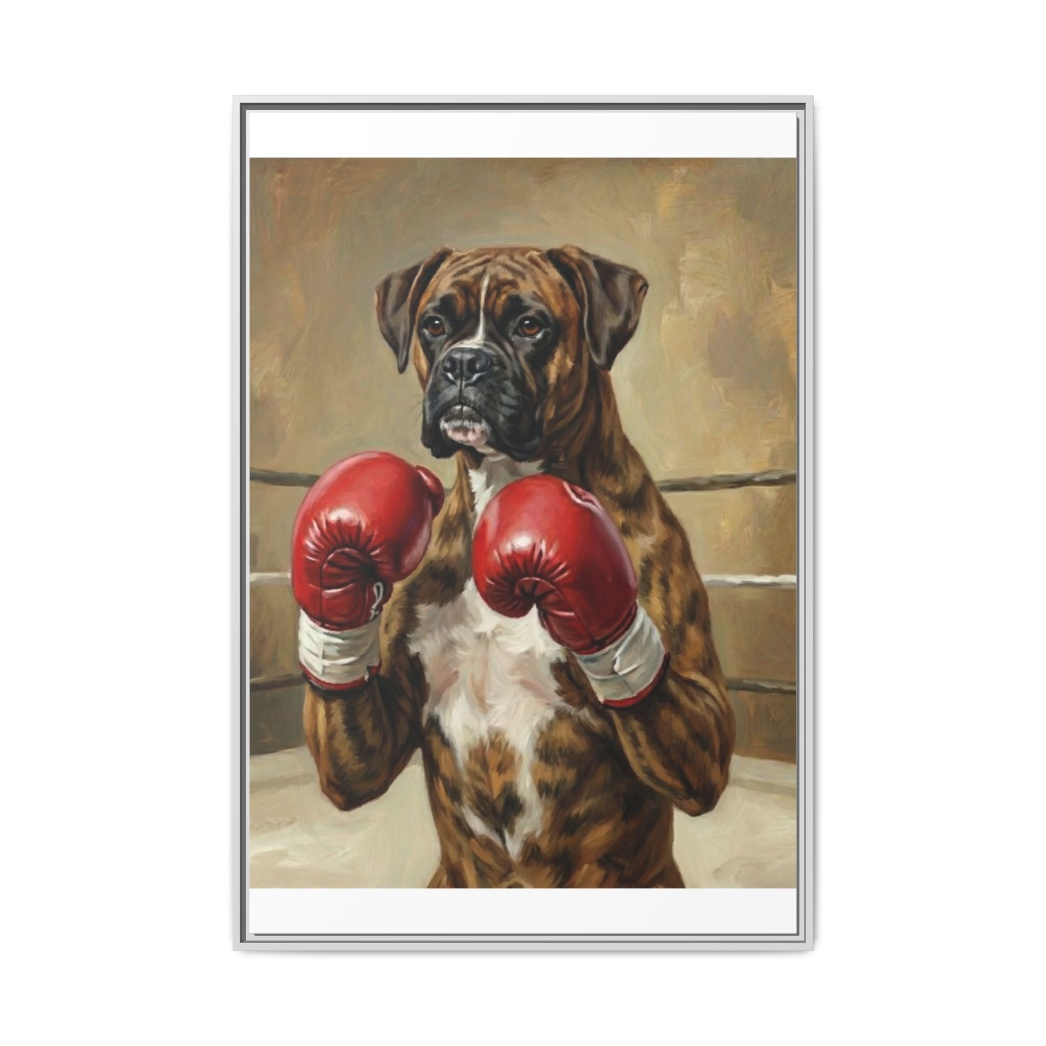 Boxer Dog Canvas Print — Framed Matte Wall Art