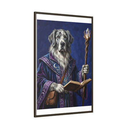 Wizard Dog Framed Canvas Print Mystic Canine Art