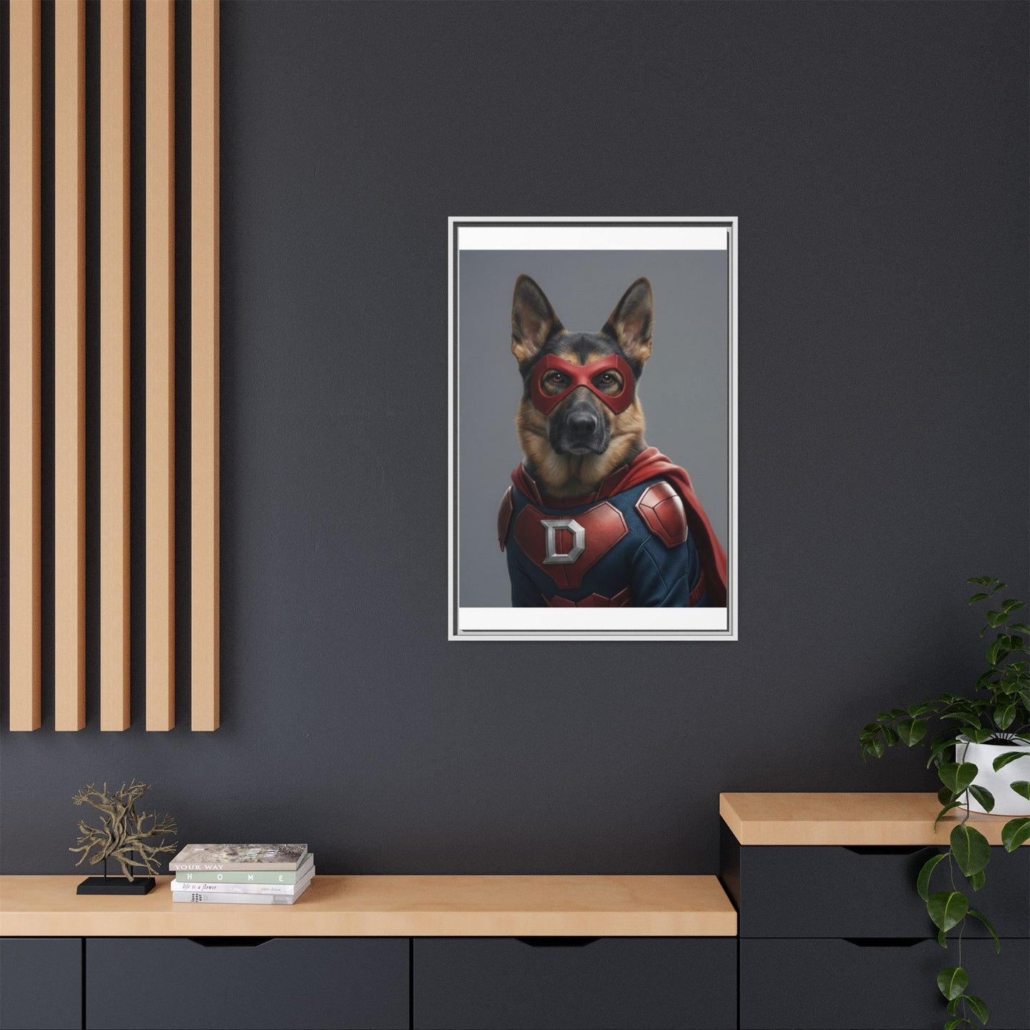 Superhero German Shepherd Dog Art Print