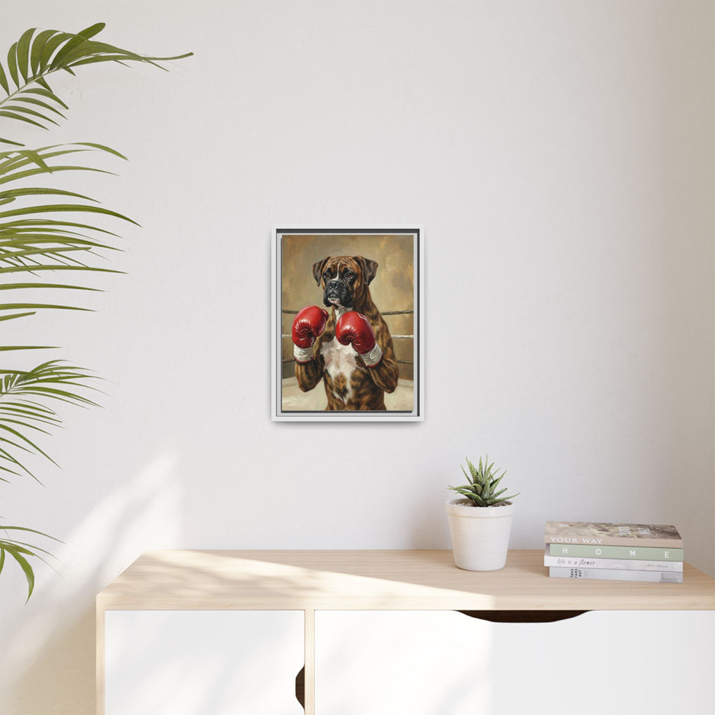 Boxer Dog Canvas Print — Framed Matte Wall Art