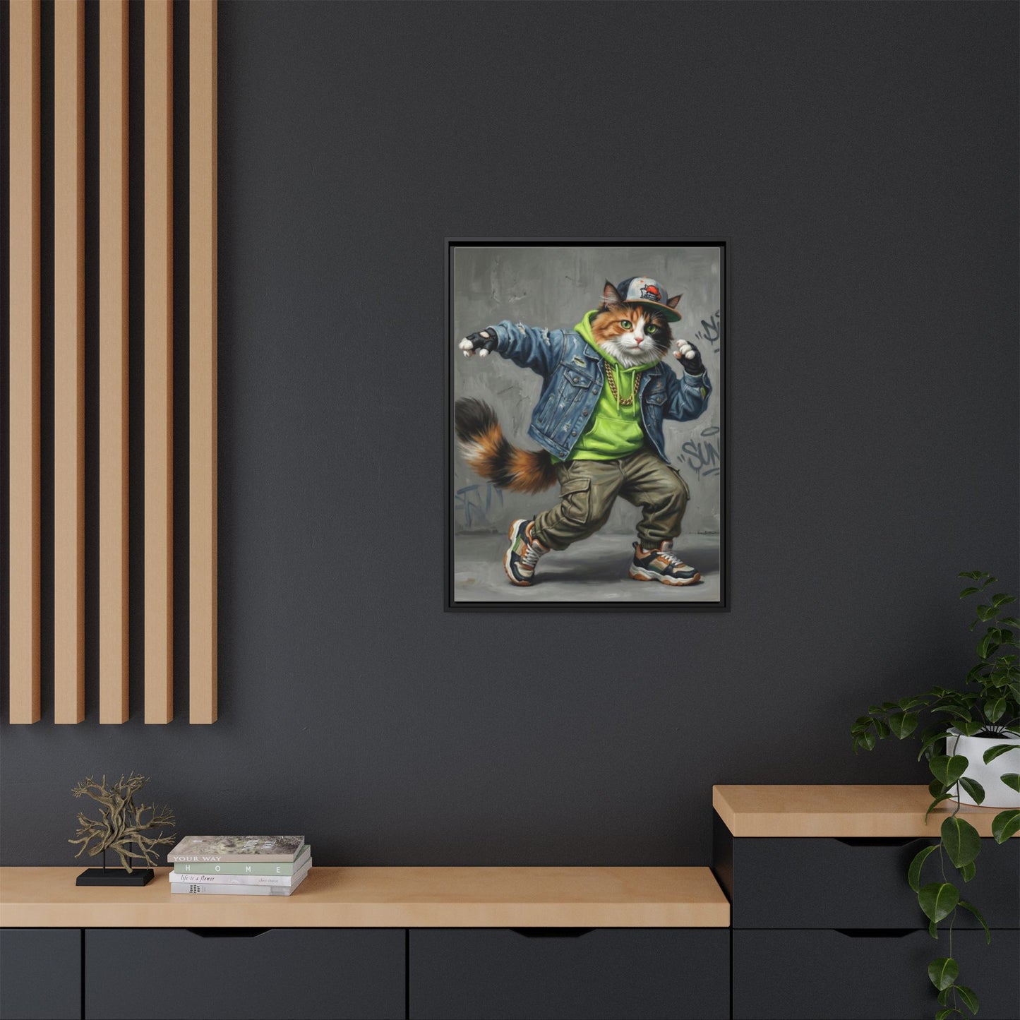 Dancing Cat Canvas Art