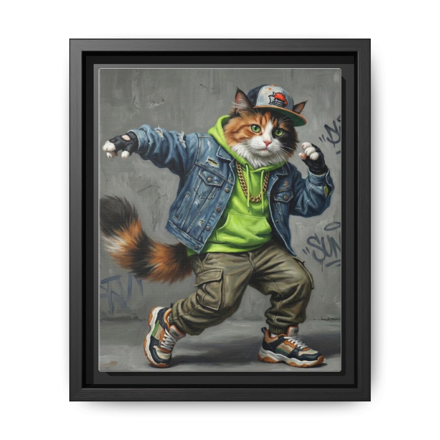 Dancing Cat Canvas Art