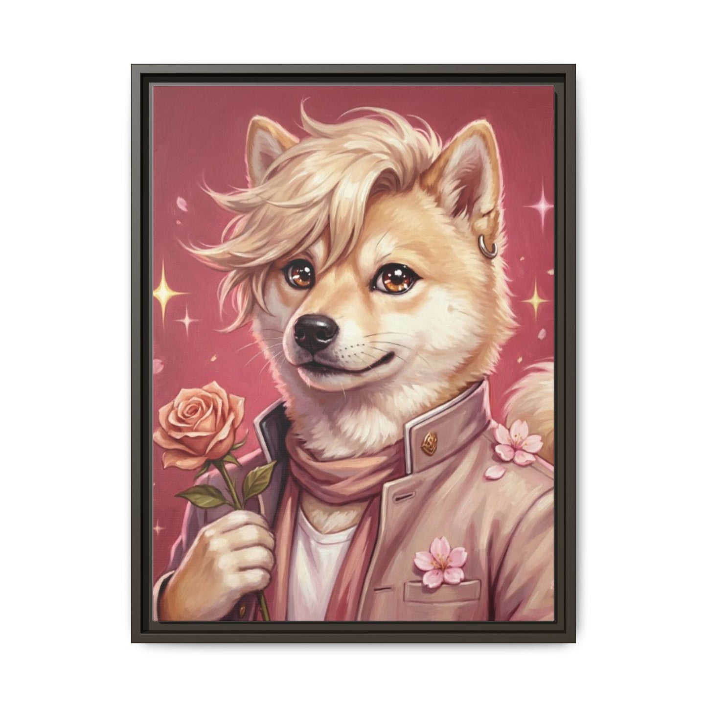 Romantic Shiba Portrait Art Print