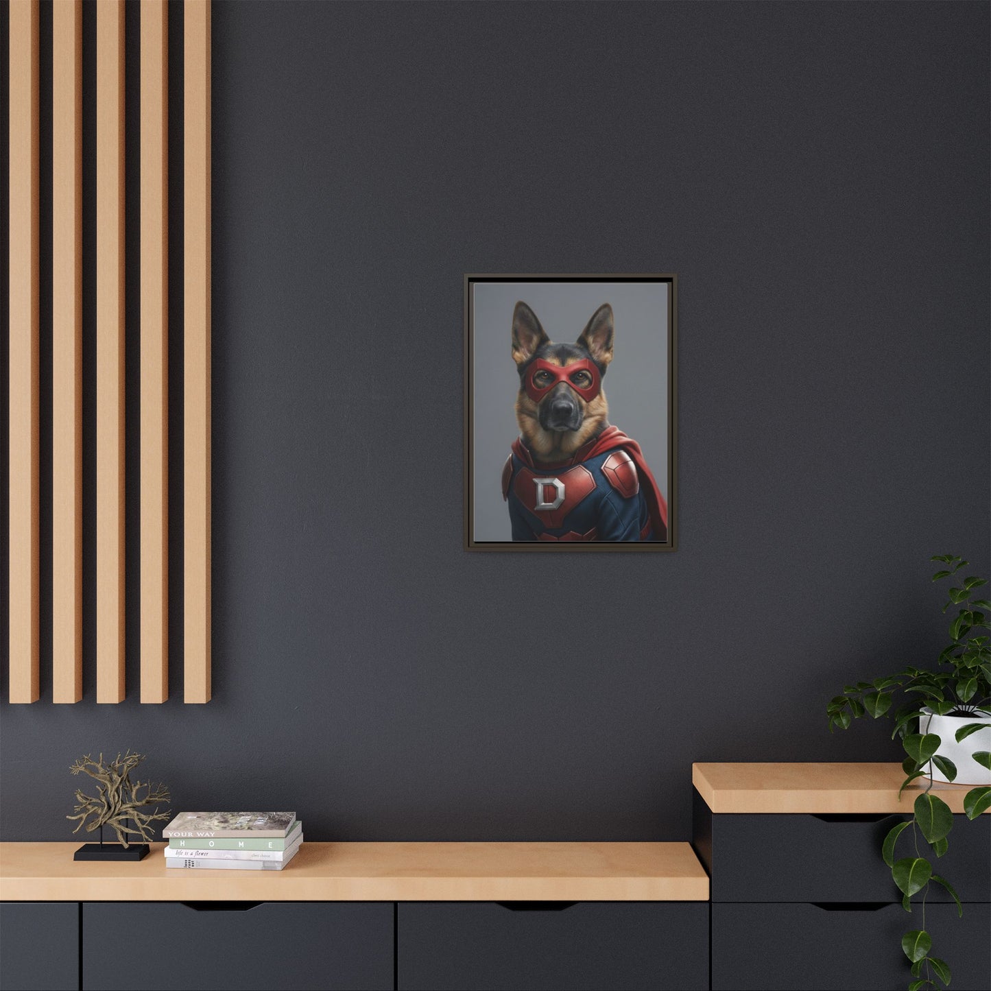 Superhero German Shepherd Dog Art Print