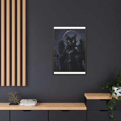 Gothic Black Cat with Halo & Chalice