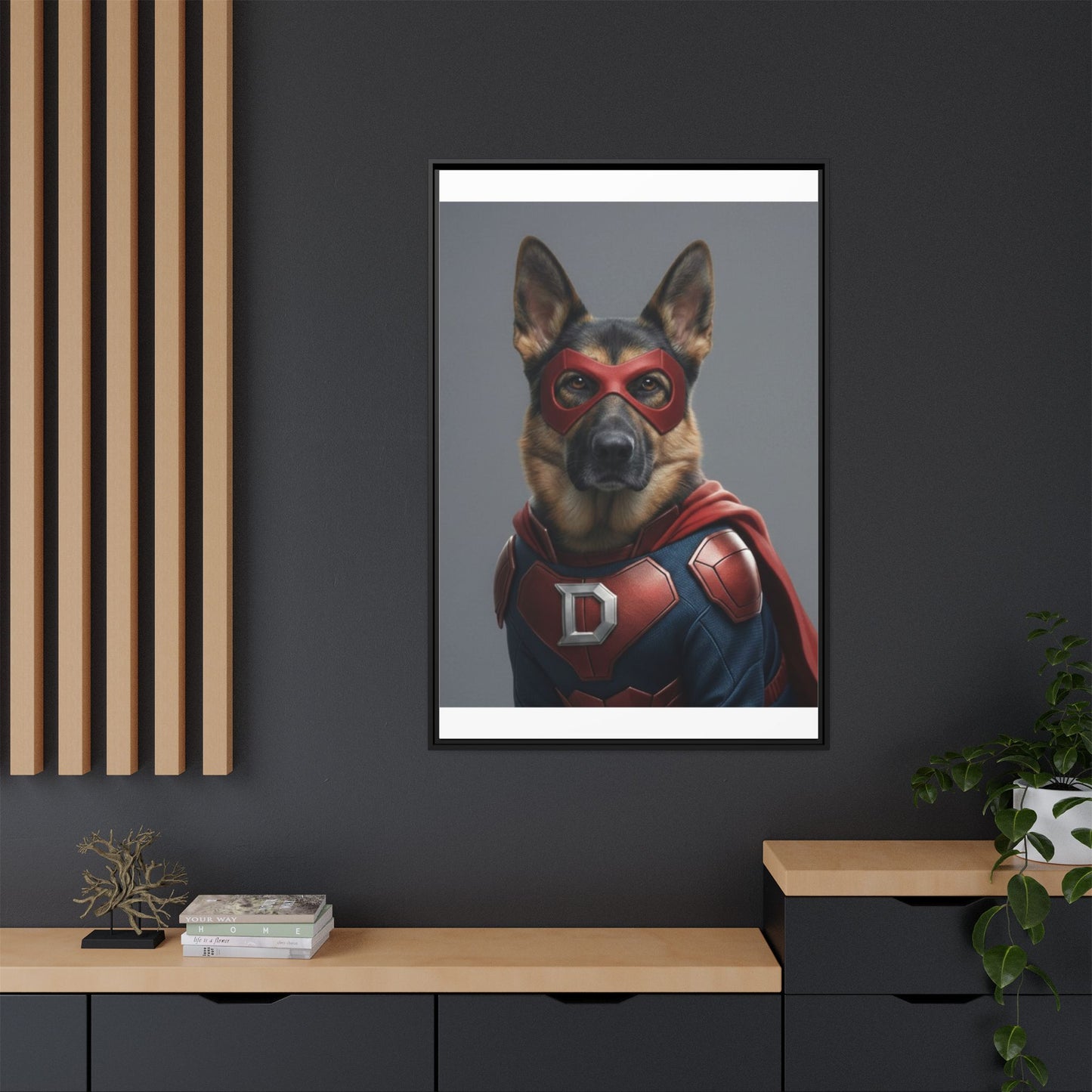 Superhero German Shepherd Dog Art Print