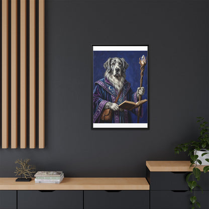 Wizard Dog Framed Canvas Print Mystic Canine Art