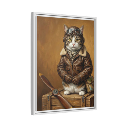 Pilot Cat Canvas Art