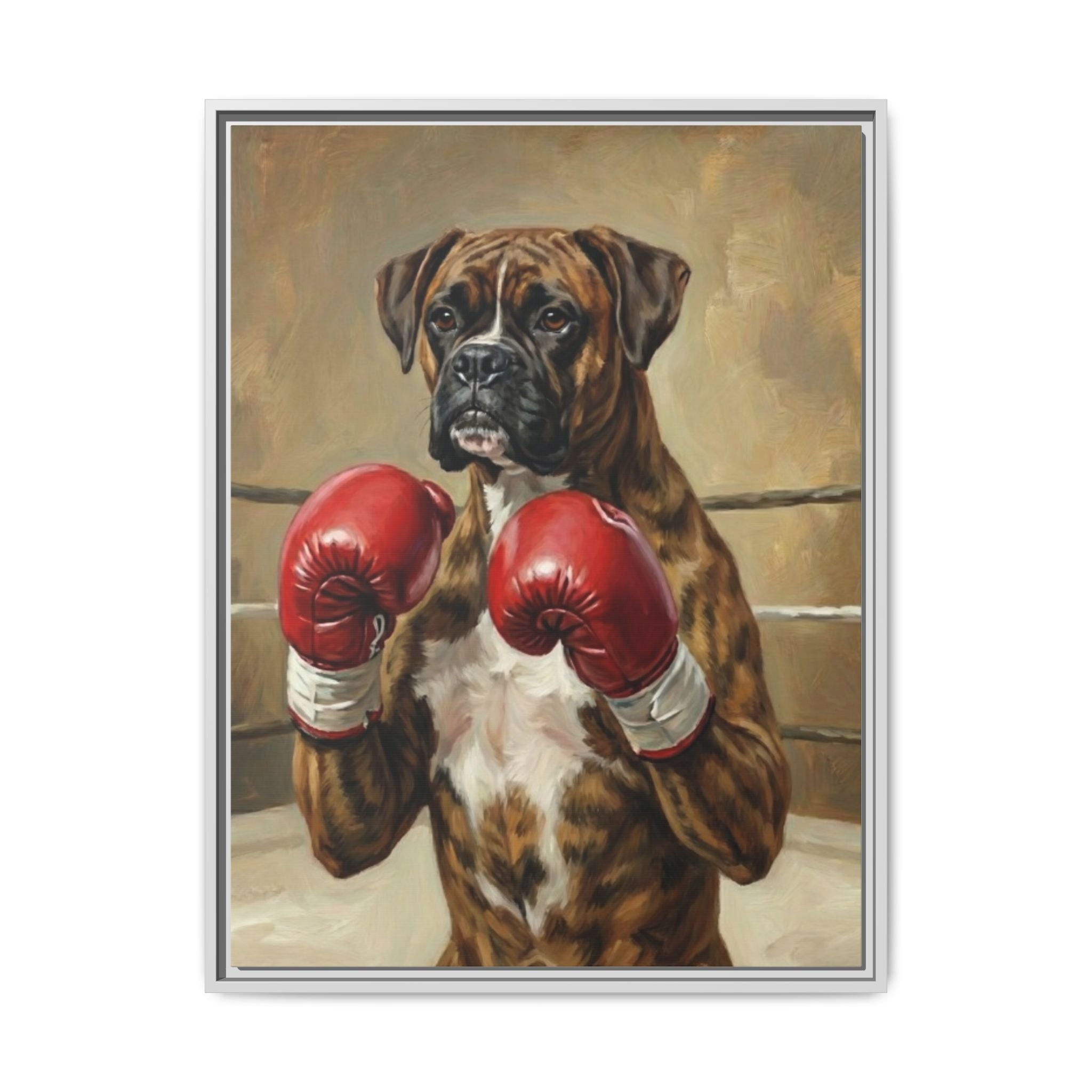 Boxer Dog Canvas Print — Framed Matte Wall Art