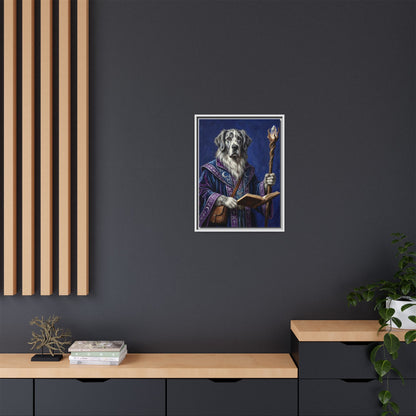 Wizard Dog Framed Canvas Print Mystic Canine Art