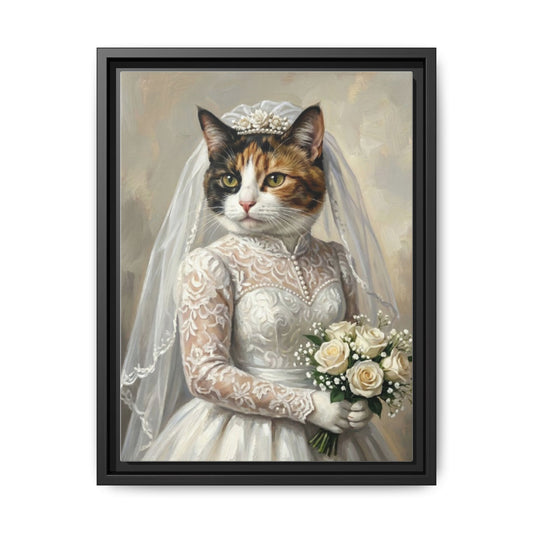 Cat Bride Portrait in Wedding Gown