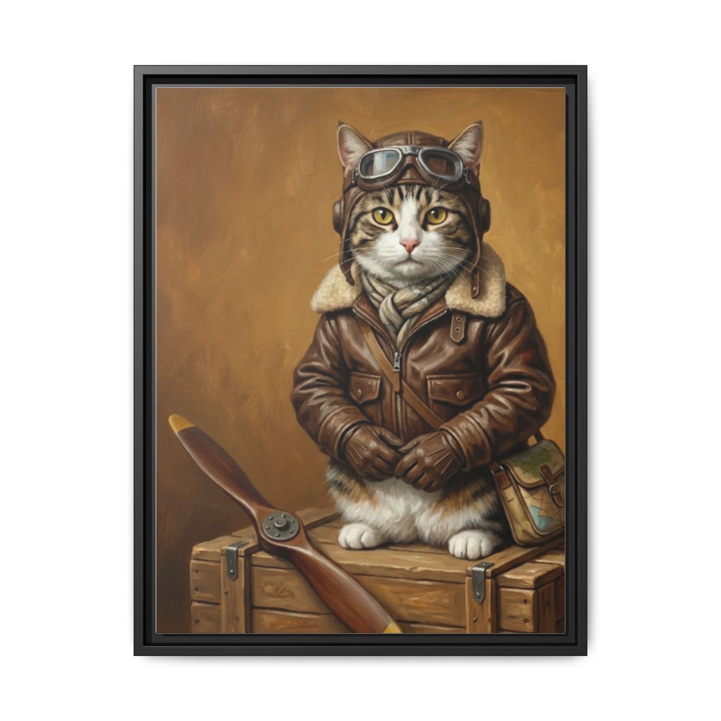 Pilot Cat Canvas Art