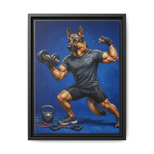 Muscular German Shepherd Gym Art