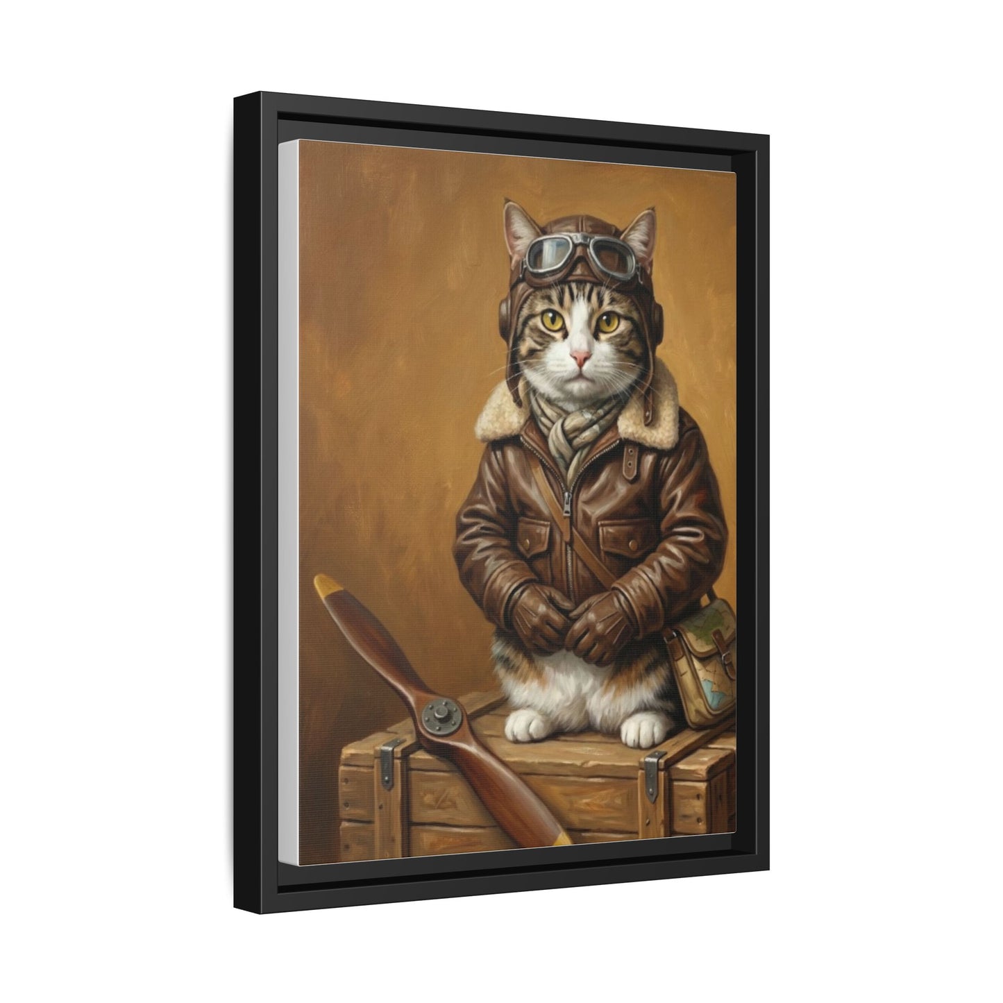 Pilot Cat Canvas Art